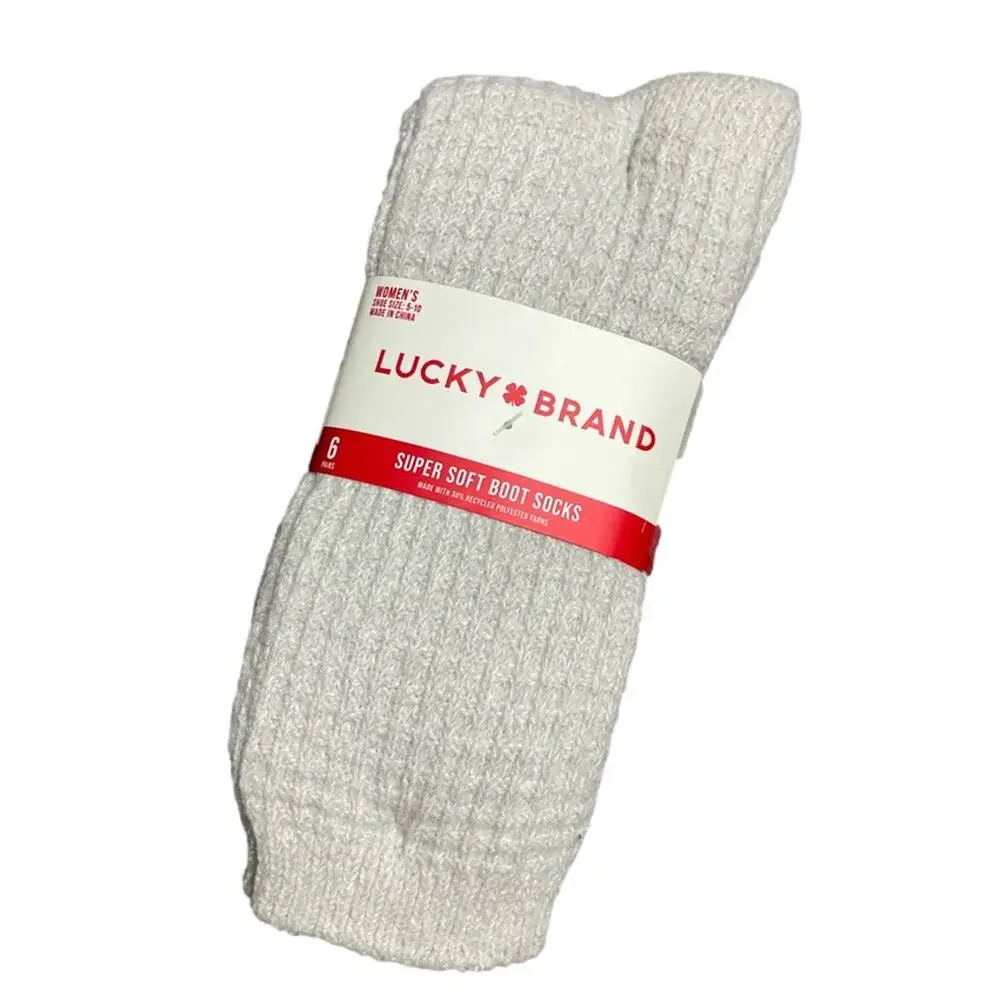 Lucky Brand Women's Boot Socks 6 pair Black NEW